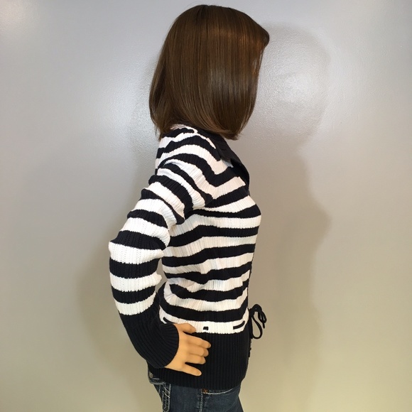 New H&M Chunky Knit Striped Button Down Sweater - Picture 4 of 8